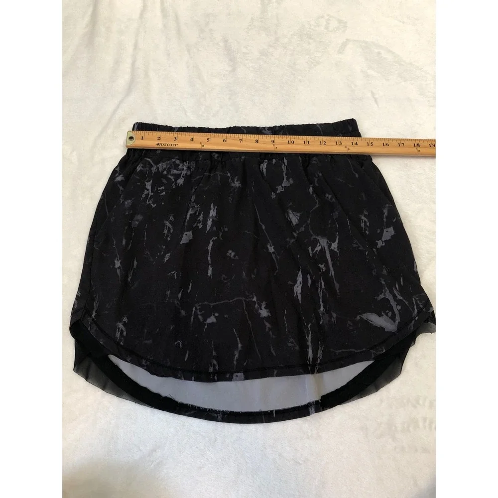 RBX Skort Womens Medium Black Gray Marble Print Active Tennis Skirt Pockets
